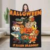 Halloween Italienische Gehirnfäule Meme Charaktere Design Decke Weiche Qualität Bettwäsche Überwurf für Winterreisen Heimdekoration Lustige Tagesdecke