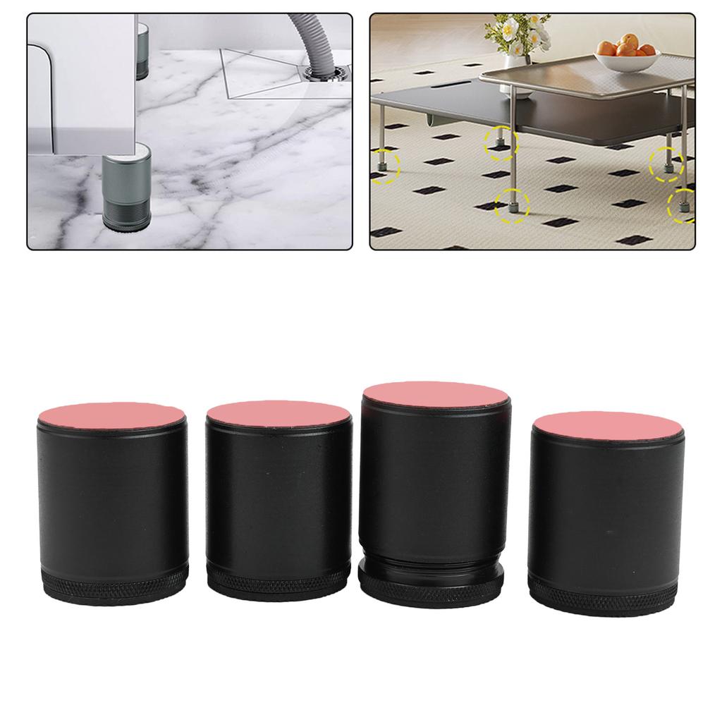 4pcs Furniture Leg Booster Pad Bed Riser Height Adjustable Table Sofa Feet Floor Protector Aluminum Alloy Cabinet Leg Feet Mat