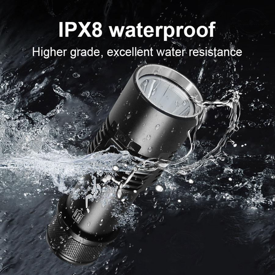 Profesjonell dykkerlommelykt trippellys 40000LM dykkerlykt langdistanselampe Amfibisk dykkerlykt dykkerlykt