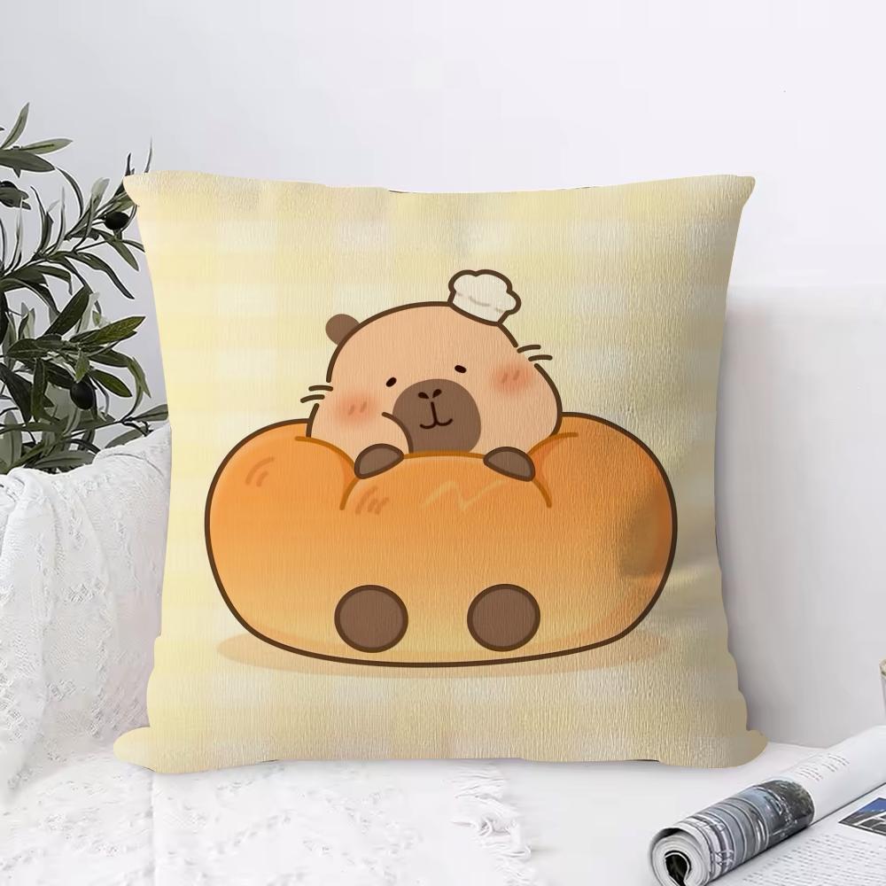 Cute Cartoon Capybara Go! Pillow Case Ultra Soft Skin Friendly Fabric Cloud Like Comfort & Concealed Zipper