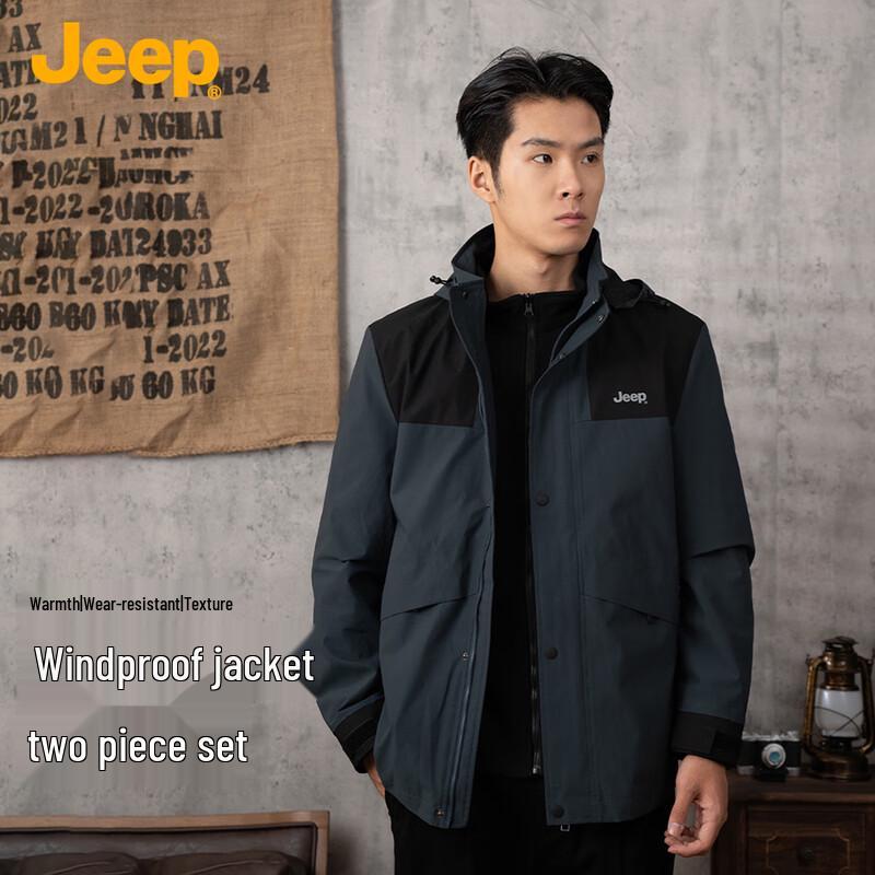 

JEEP Men s 3-in-1 Windproof Waterproof Autumn/Winter Jacket 2XL