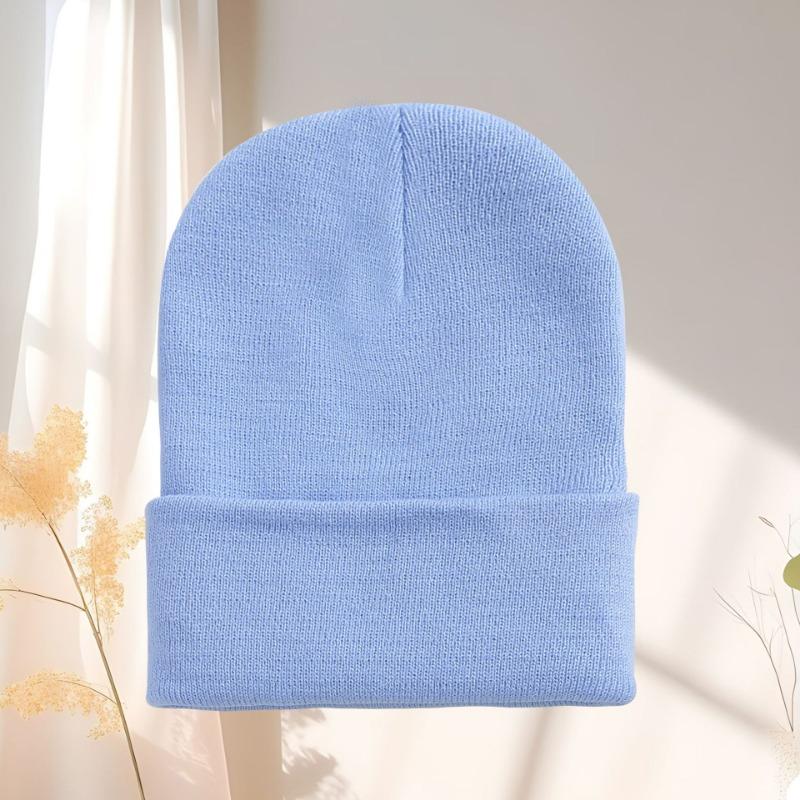 Czapka wełniana jesienno-zimowa czapka na zimno czapka dziergana dla pary czapka dziergana w kolorze cukierkowym wzór haftu tekst