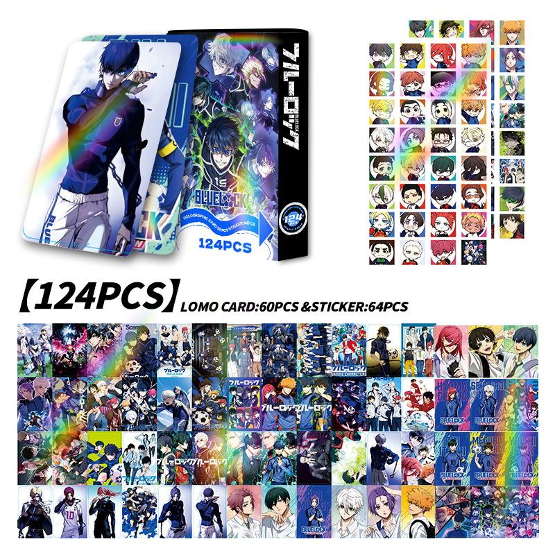 124pcs/set Anime Blue Lock Lomo Card Stickers with Postcards Message Photo Gift Fan Game Collection Card