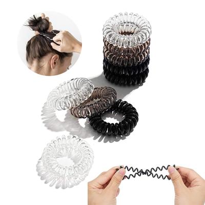 ZIBUYU® Hair Ties for Women and Girls Coil Spiral Hair Ties Ponytail Rubber Bands Elastic Hair Ties for Women and Girl Scrunchies Stylish - 9 Pcs