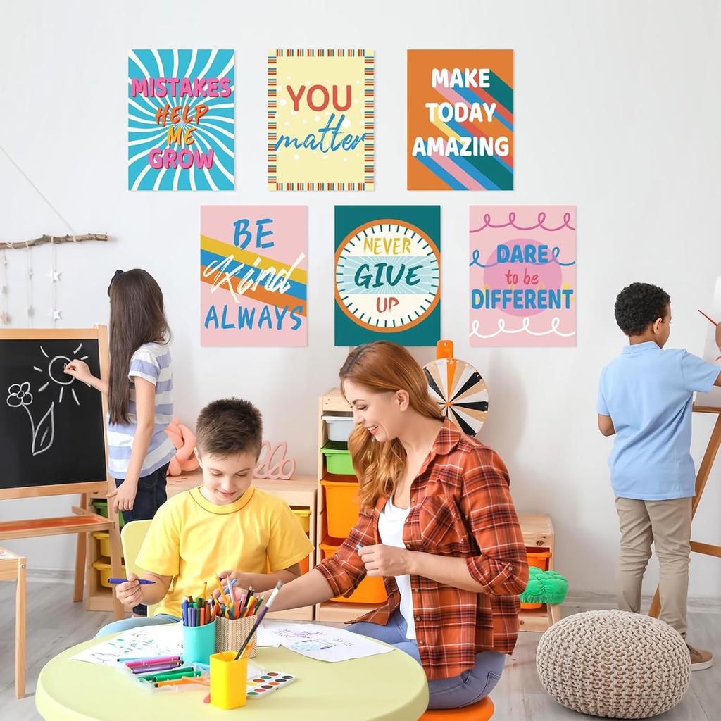 Motivational Posters for Classroom, 6Pcs Classroom Motivational Poster Positive Posters, Classroom Posters High School, Pirational Posters for