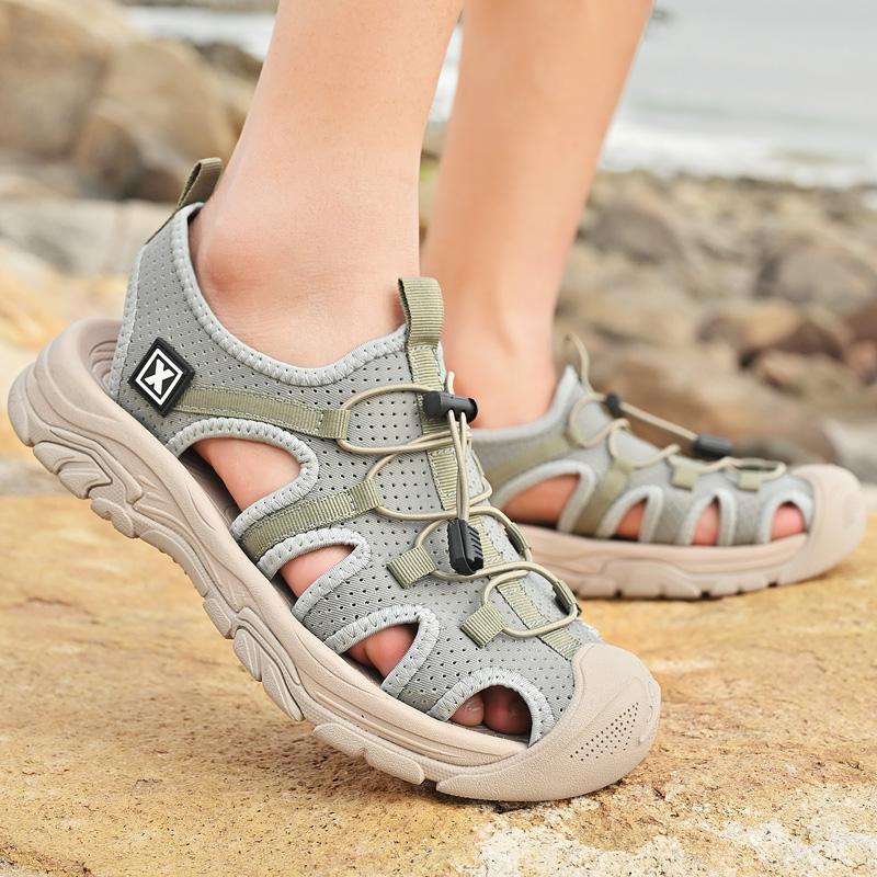 Fashion New Outdoor Men's Sandals Upstream Shoes Breathable Summer Aqua Shoes Rubber Air Mesh Sandals Wading Quick Drying Beach Sneakers