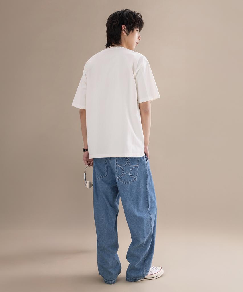 Keonbeoseu Denim Baggy Pants Blue Denim Uck065-Uha