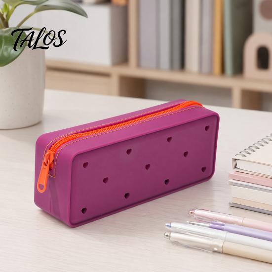 Silicone Stationery Bag Pencil Case, Cute Heart Star Shape Large Pouch, Capacity Pouch Soft Pen for Students, School Organizer Case
