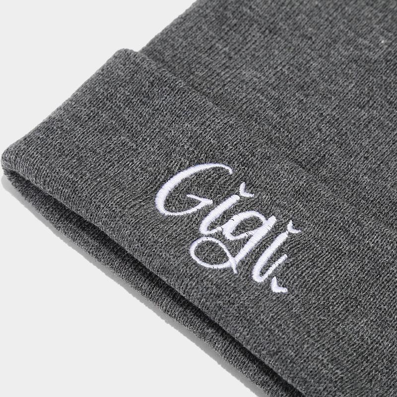 Autumn and winter men's and women's wool hats New casual versatile Gigi embroidered knitted hats Outdoor warm windproof cold hats