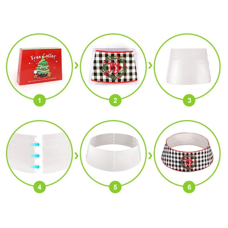 Black Red Check Christmas Tree Skirt for Merry Xmas Holiday Party Supplies Slim Tree Mat Wedding Decoration Ornaments