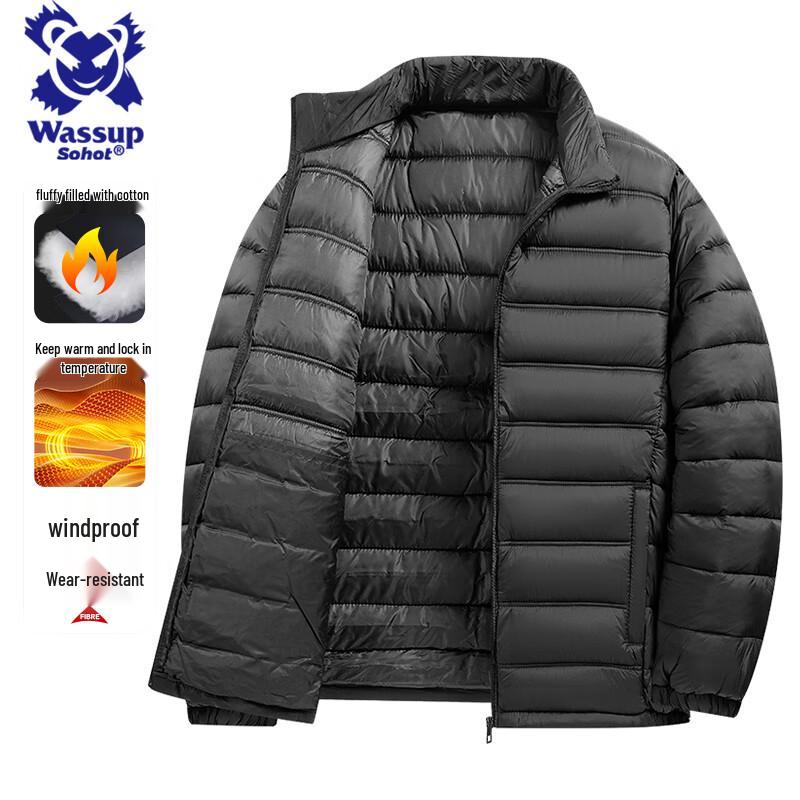 Wassup Sohot Men s Stand-Collar Padded Jacket 4XL