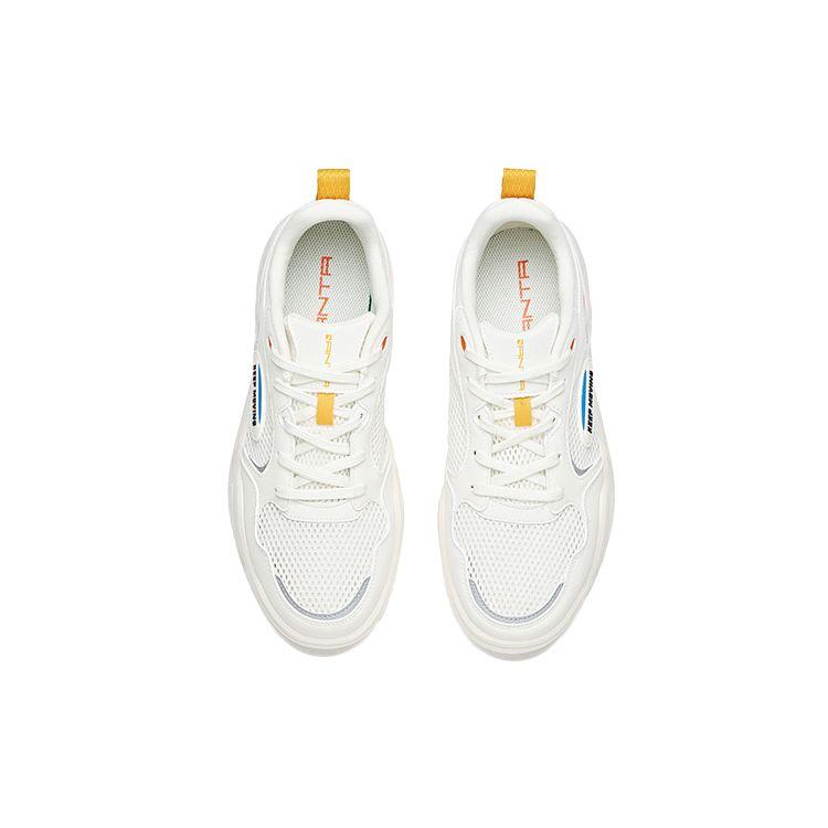 Anta Durable Breathable Low-Top Skate Shoes Men Sneakers White Yellow Silver 112028053-1