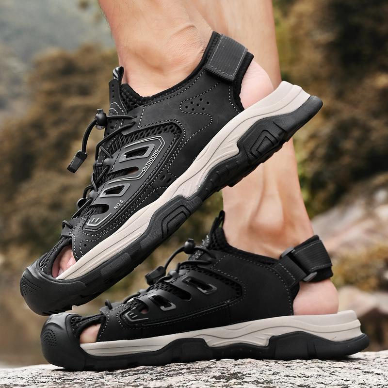Fashion Beach Cool Man Luxury Sandals Fashion Outdoor Flats Comfortable Man Sandals Lace-Up Men Walking Shoe Hollow Out Mens Mesh Shoes