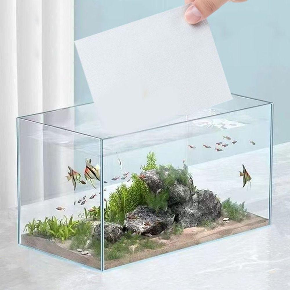 100Pcs Water Purification Water Polishing Filter Pad De-yellowing Fish Tank Filtration Paper  Home