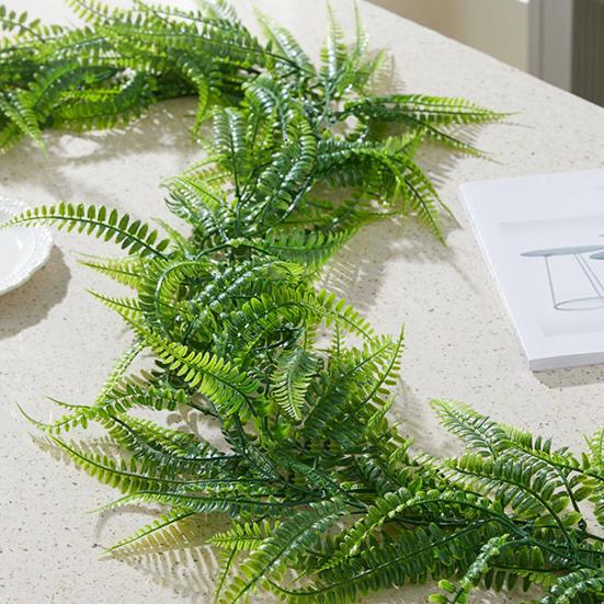 6 Ft Artificial Greenery Garland Green Vine Fake Eucalyptus Ferns Garland Faux Hanging Plants for Wedding Arch Layout Wreath Home Garden Decoration