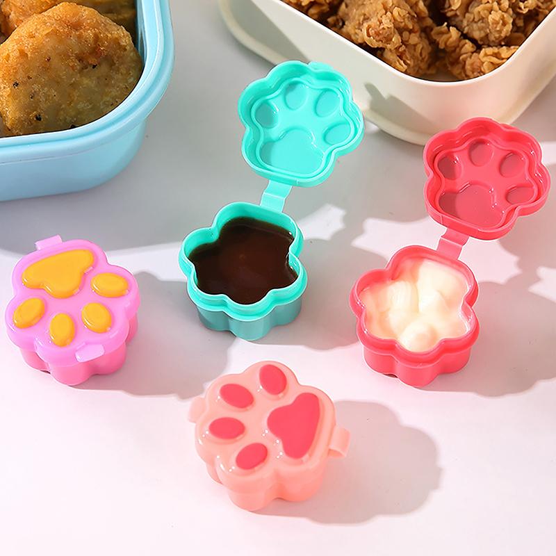 4Pcs Mini Sauce Bottle Refillable Ketchup Honey Salad Containers Bottles Portable Sauce Jars Lunch Box Dressing Dispensers Box