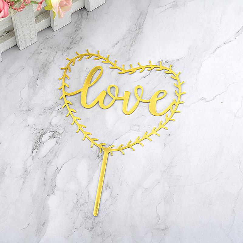 Gold & Black Mirrored Acrylic Cake Topper