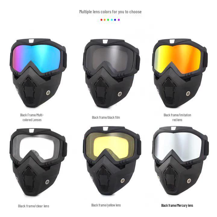 Full Face Motorcycle Helmet Goggles: Windproof, Sandproof, UV Protection