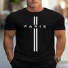 Printed Unisexs Loose Summer Tshirt Paris Printed Round Neck Casual Tight Tshirt Short Sleeved Tshirt