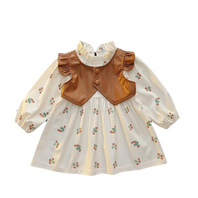 Foreign Trade Girls Christmas Knitted Sweater Dress Long Sleeved  Princess Skirt