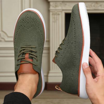 Leichte Freizeitschuhe für Herren Atmungsaktive Strick-Sneaker Bequeme Laufschuhe Rutschfeste Weiche Sohle Outdoor-Schuhe für Herren