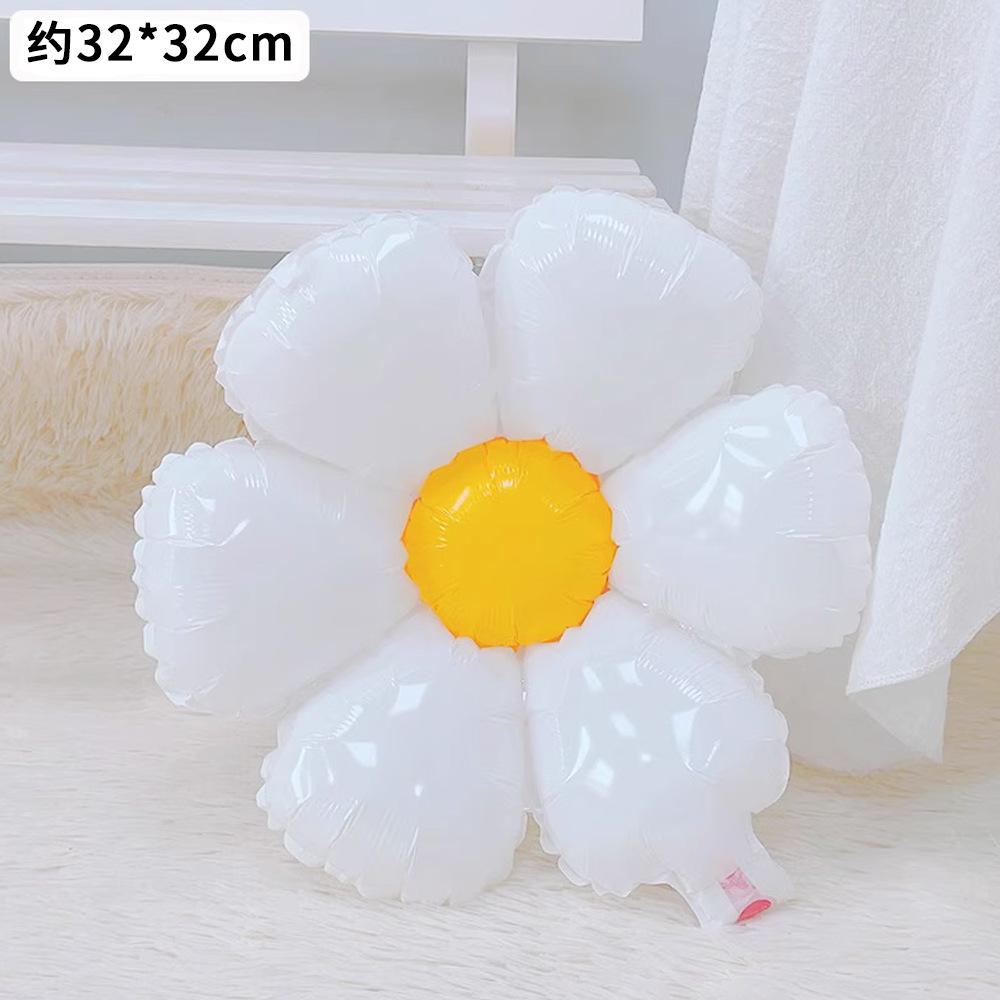 Candy Color Sunflower Daisy Flower Matte Modeling Aluminum Film Balloon Children'S Photo Year-Old Scene Decoration
