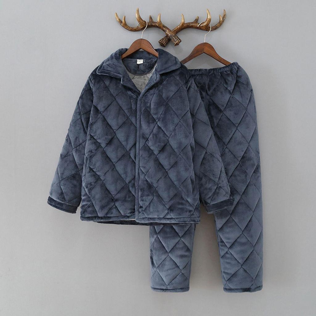 Prisoner's Winter Cotton Jacket & Coral Fleece Pajamas Set