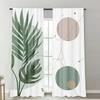 2pcs Exotic Tropical Leaf Curtains Room Darkening Drapes Living Room Decor Rod Pocket Curtains