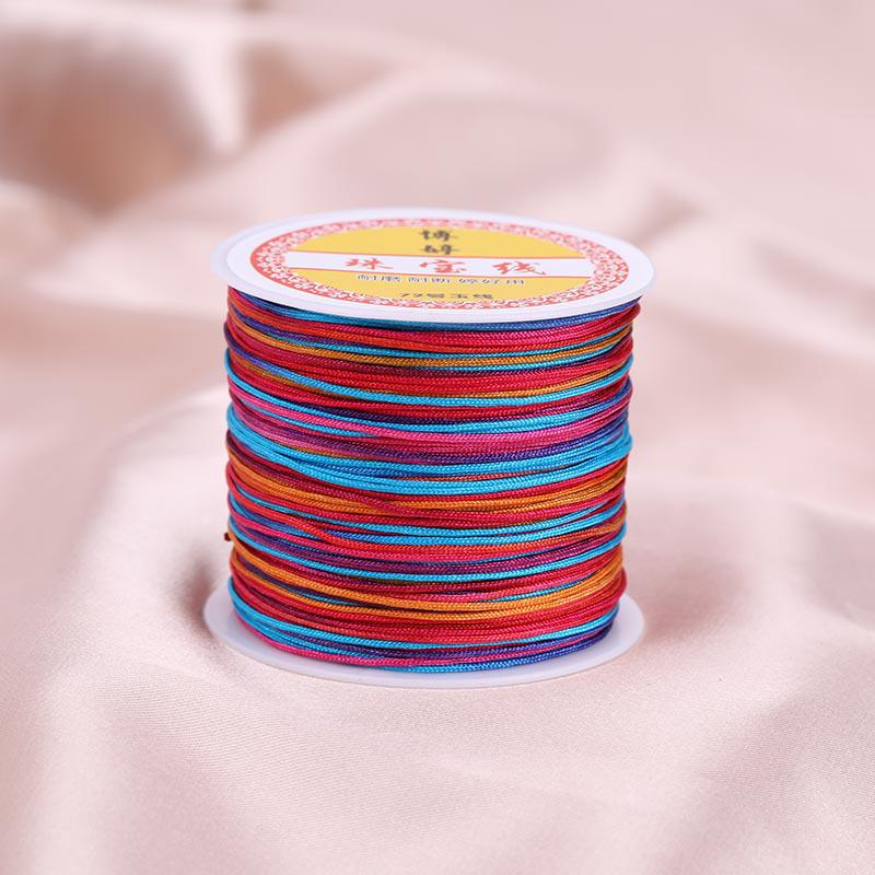 Colorful Gradient Handcrafted Bracelet Rope with Jade Hue - 100m Braided DIY Cord for Pendants