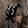 Y2k Cosplay Headdress Rivet Lolita Hair Clip Sweet Lolita Wings Lace Headband Daily