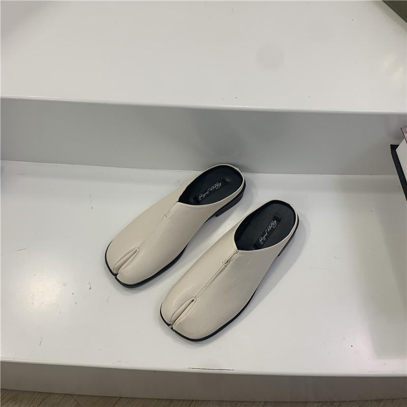 

Fashion Bailamos Tabi Ninja Moccasins Round Split Toe Retro Color Women Single Shoes Buckle Strap Casual Soft Mary Janes Shoes 40