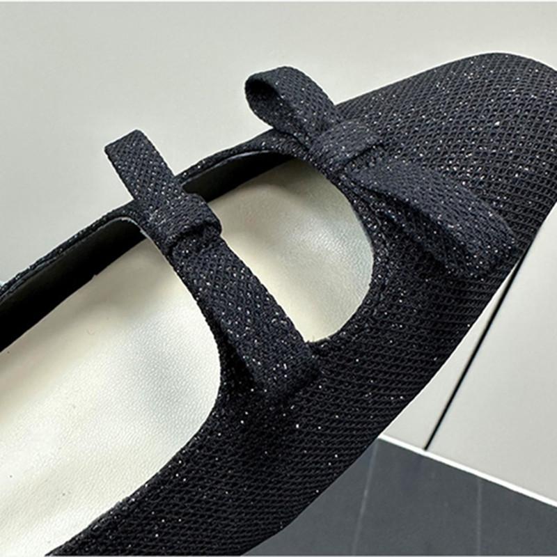 Fashion Comfortable Breathable Women's Loafers Elegant Pointed Toe Butterfly Knot Design Flats Autumn Low-heeled Casual Mary Jane Shoes