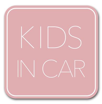 Kinder im Auto Magnetaufkleber (Einfaches Design) Kinder an Bord Aufkleber Schild Rosa (Magnet)