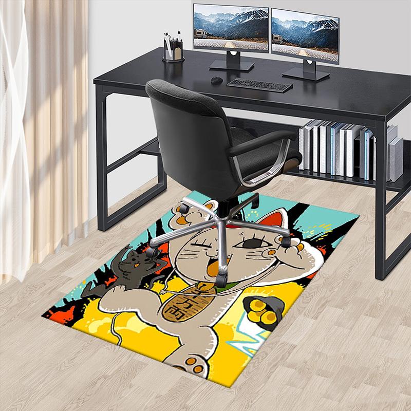 

1pc Anime Cat Chair Mat: Cute Cartoon Design for Office and Home Decor - Perfect Gift for Any Season!U090 60cm by 90cm