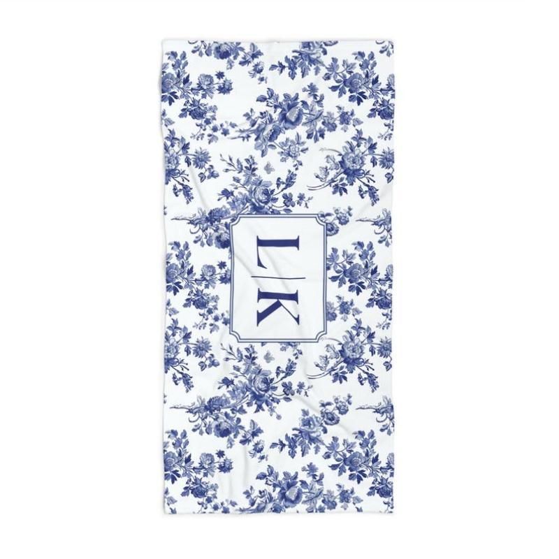 Пользовательское пляжное полотенце Персонализированное пляжное полотенце Синий туаль Девичник Пляжное полотенце Художественное полотенце Оптовая скидка 50x100cm