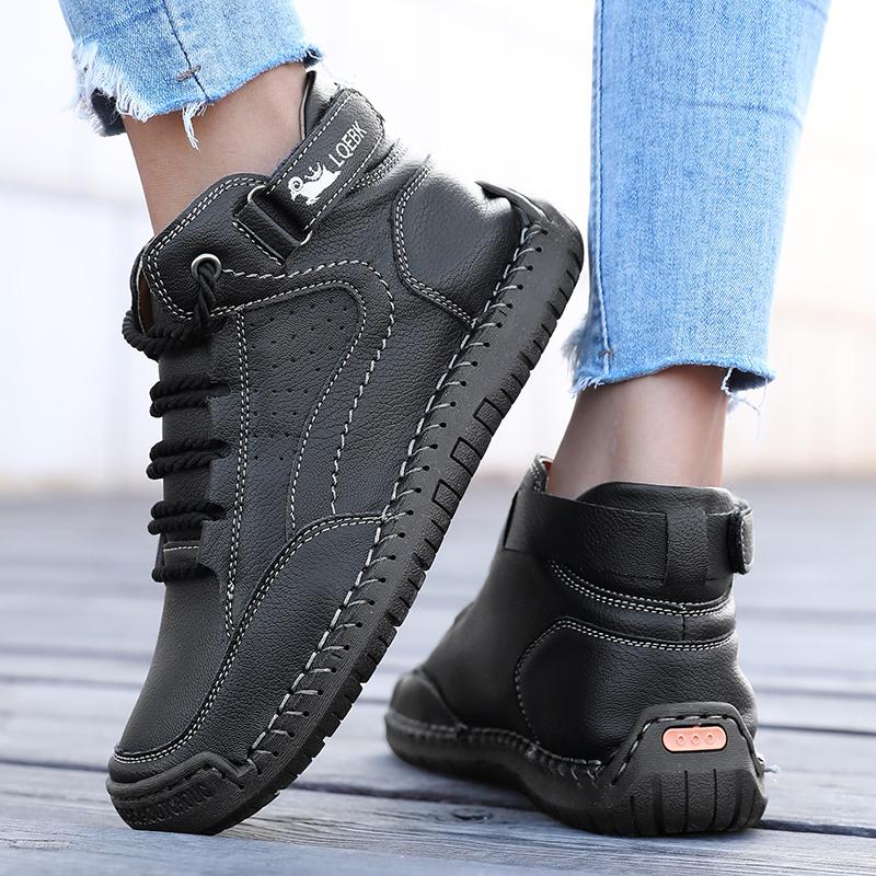 

Retro Women s Boots Classic Fashion Design Breathable Casual Loafers Handmade Leather Soft Comfort Spring/autumn Women Sneakers 36