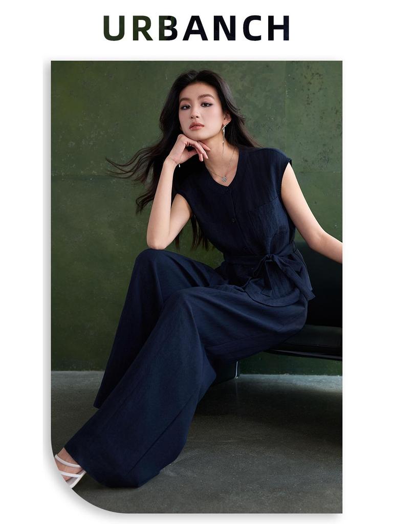 Women's High-End Linen Vest Suit: 2026 Cross-Border Casual Waistcoat Set