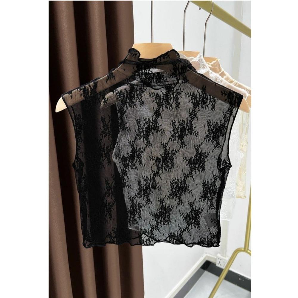 Fashion Lace Floral Fake Collar Detachable Gauzy False Collar All-match Slim Lace Tanks Women