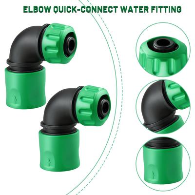 4 Stück Gartenschlauch Schnellverbinder 90 Grad Winkel ABS Wasseranschlüsse Geeignet für Bewässerung Fahrzeugwäsche Außenbereich