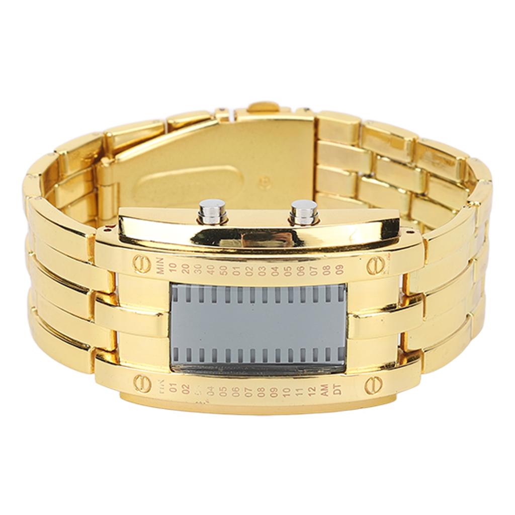Men"s Watch Fashion Exquisite Waterproof Alloy Men"s LED Watch with Binary Time Mode Display(Men"s