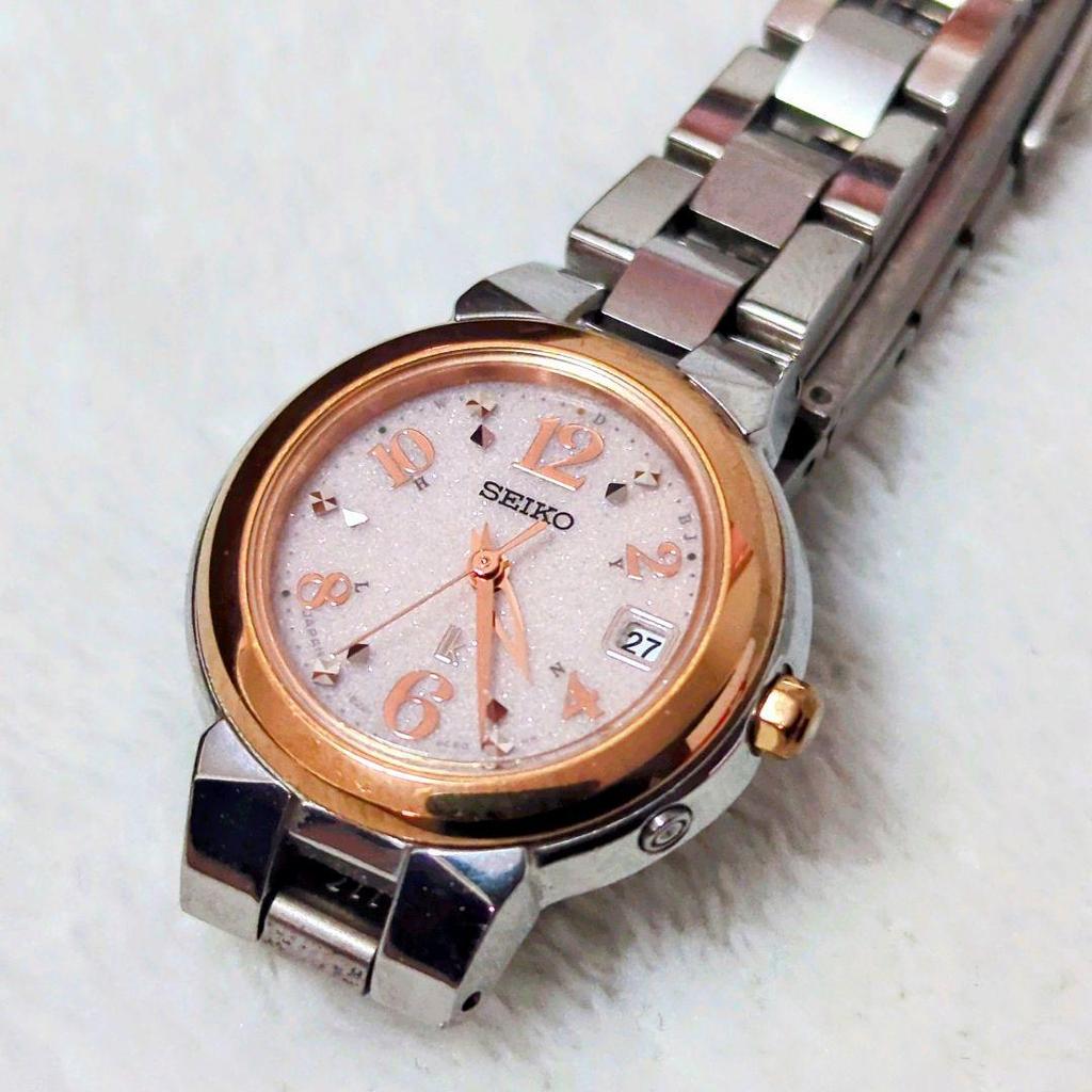 [USED] SEIKO Seiko Lukia Radio-Controlled Solar Watch Titanium Date Pink Dial