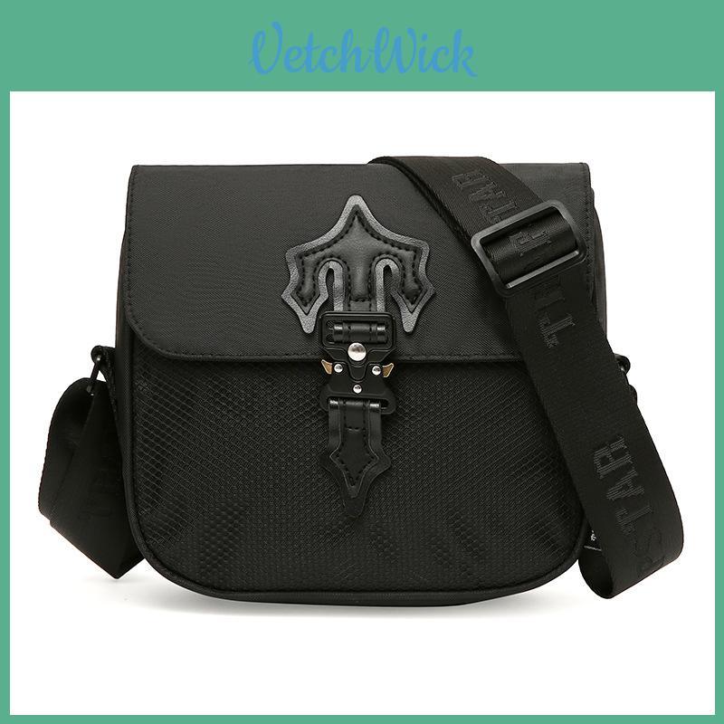 Stylish Trapstar Unisex Shoulder Crossbody Bag With Reflective Black Color Perfect For Casual Travel Characters)