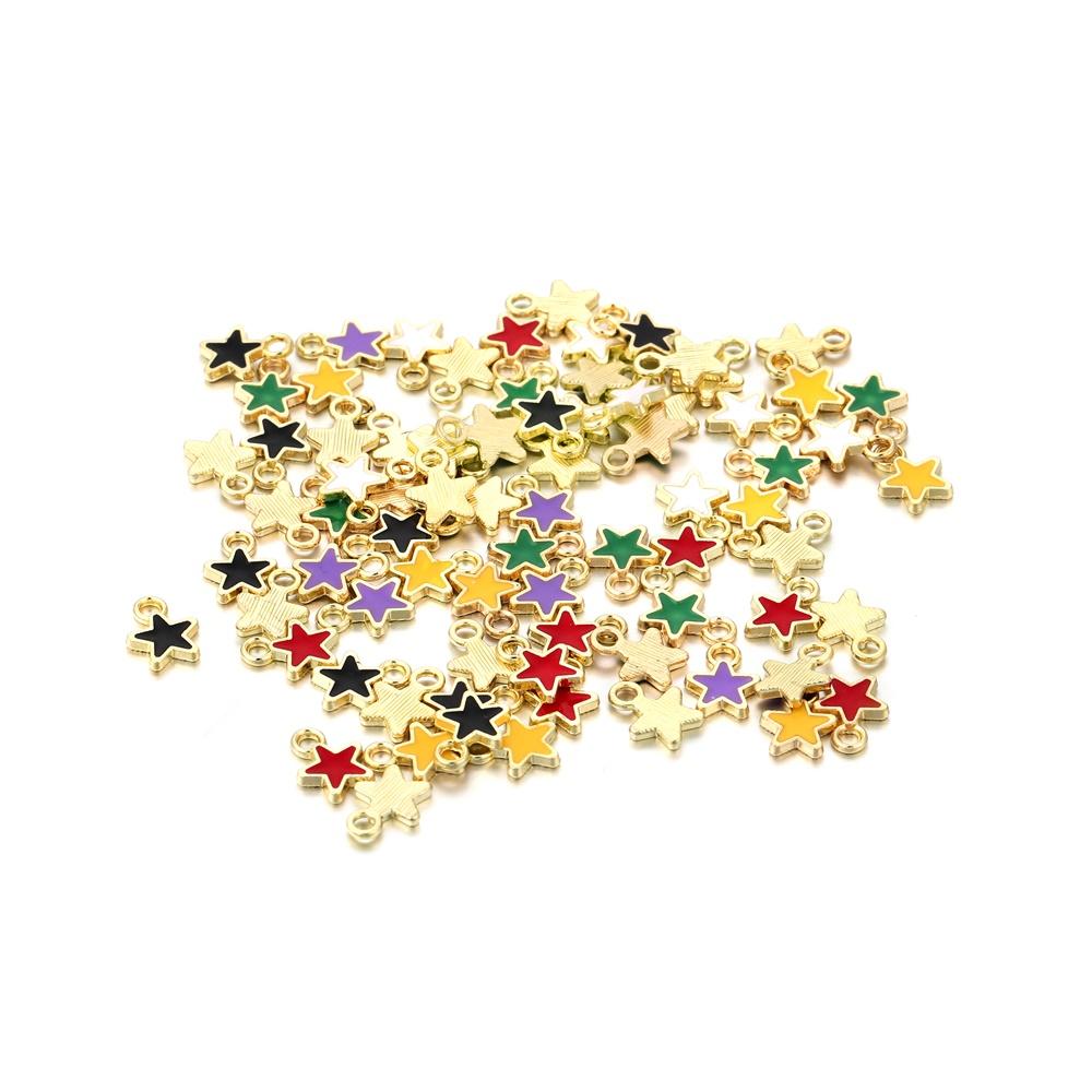 50Pcs/lot Mini Stars Gifts for Girl Pendant Charms Women For DIY Earrings Necklaces Jewelry Making Findings
