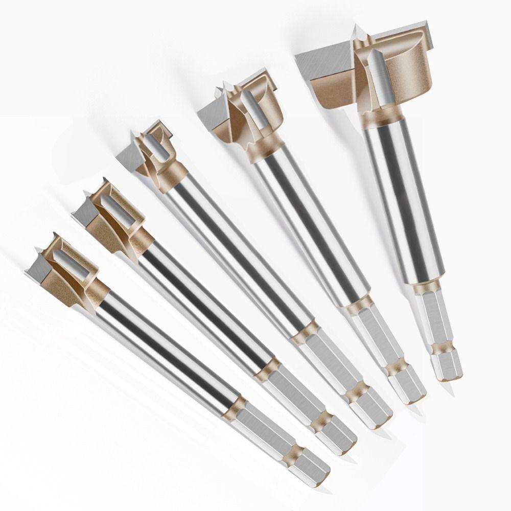 Double Edge Opener Hinge Boring Bit 10-50mm Hole Opener Tool DIY Expanding Drill Bit  1/4in Shank