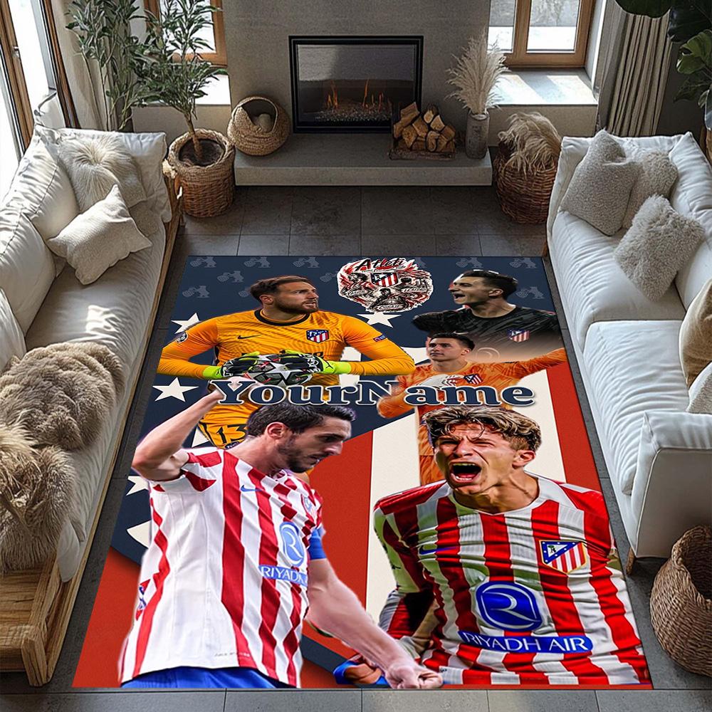 Atletico Madrid Customize Your Name Floor Rug Office Rug Suitable for Dormitory Hallway Entryway Decorate room Anti-slip Rug Office home decor