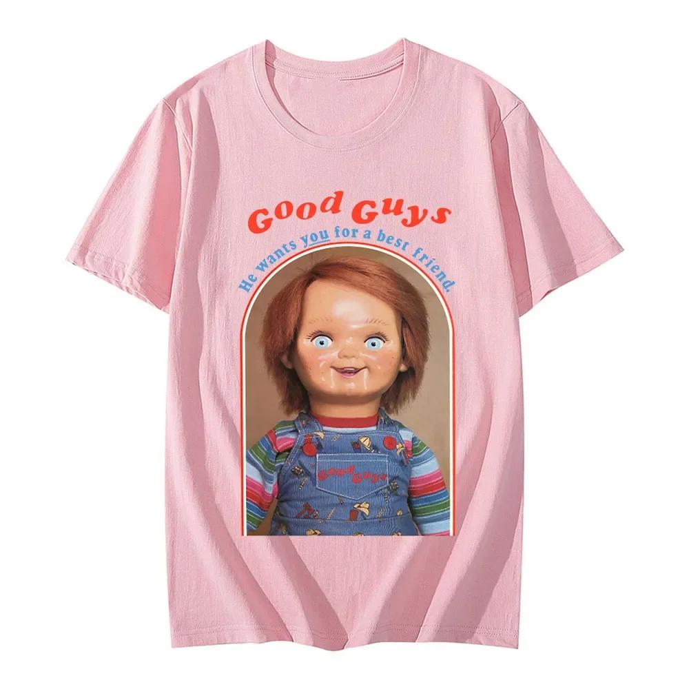 Neue Chucky Baumwoll-T-Shirts Anime Grafikdruck Damen Mode Lässig Kurzarm-T-Shirt Harajuku Unisex T-Shirts Oberteile Kleidung