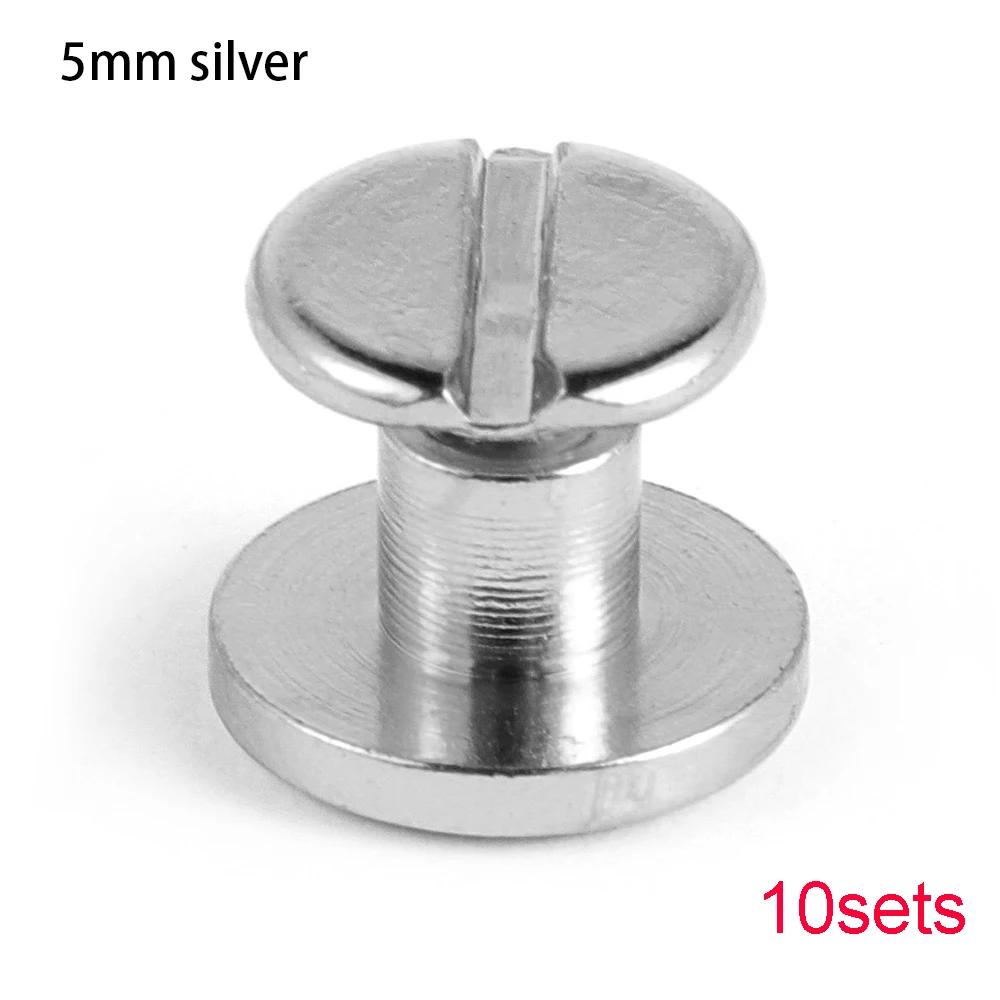 10sets Useful 10mm Solid Screw Nail Rivet Double Flat Head Belt/strap Rivets Luggage Leather Metal Craft High Quality
