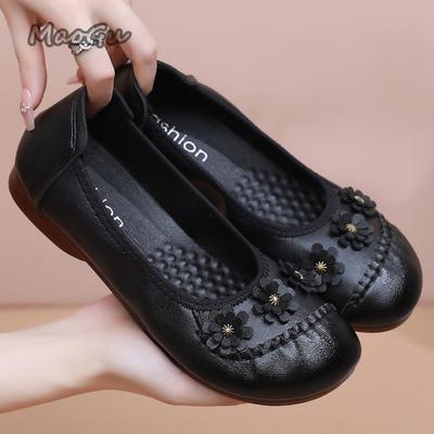 Bequeme Rutschfeste Ballerinas für Damen Weiche Sohle Ältere Damen Mokassins Frühling Herbst Mutter Oma Freizeitschuhe Slipper