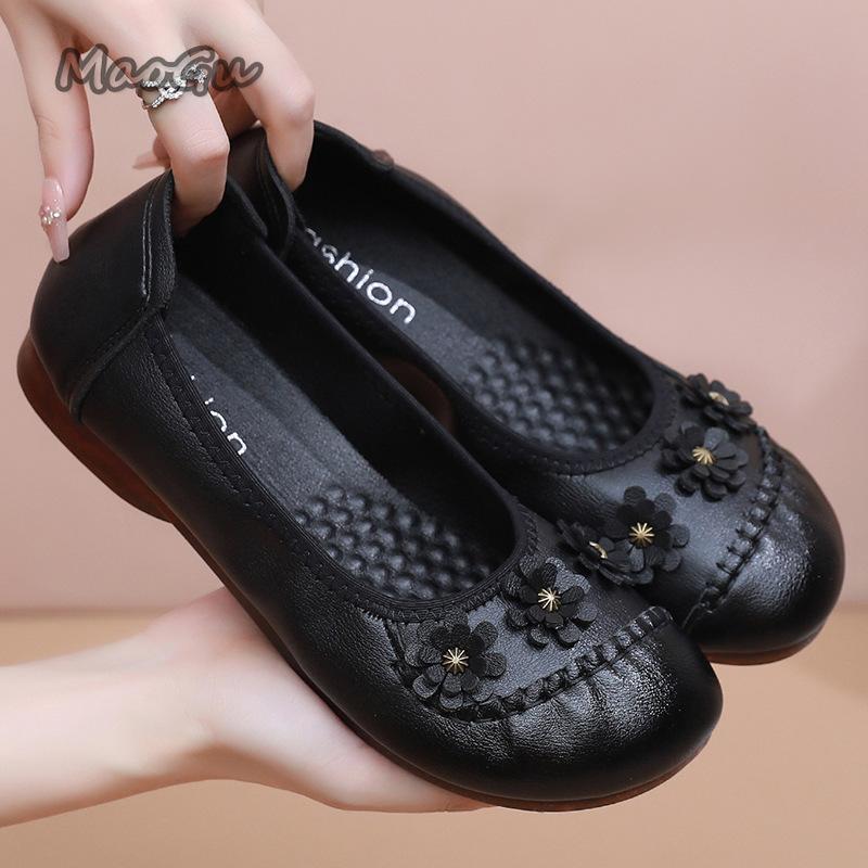 Comfortable Non-Slip Flat Shoes for Women Soft Sole Elderly Ladies Moccasins Spring Autumn Mom Grandma Casual Shoes Slip on