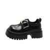 British style platform heightening loafers women's 2025 spring new versatile big head trend fashion metal buckle shoes